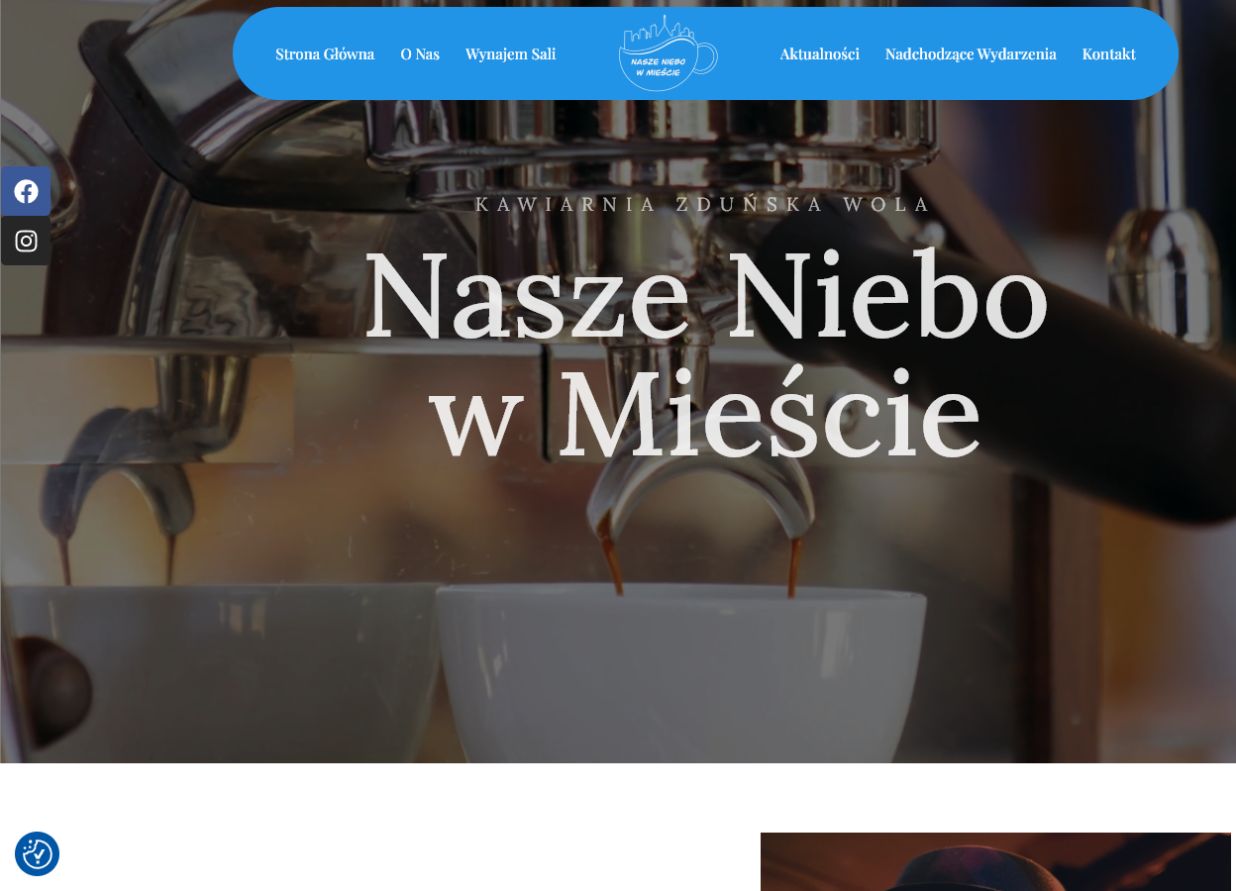 Zrzut ekranu strony Nasze Niebo w Mieście