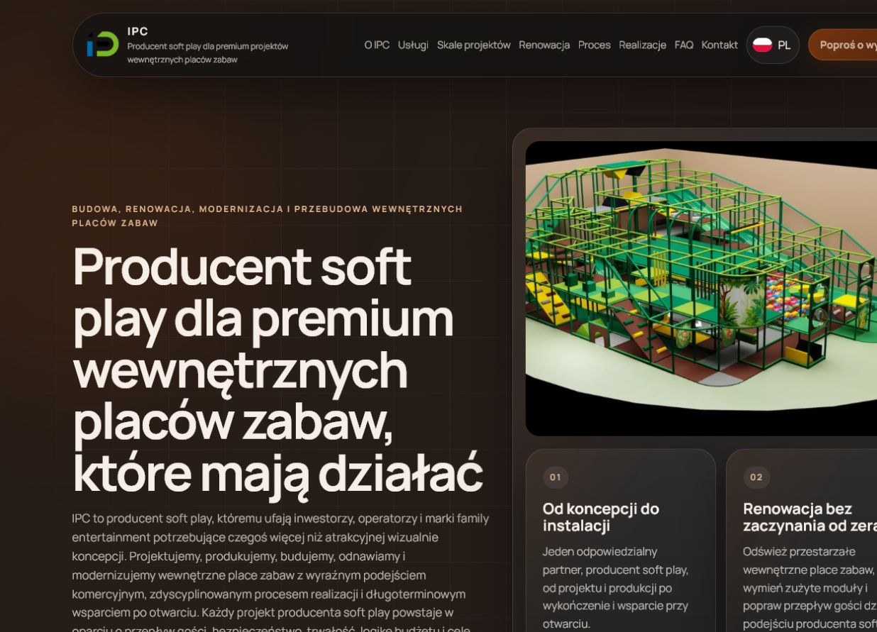 Soft Play Manufacturer website screenshot