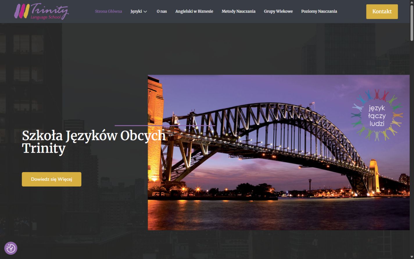 Trinity language school website screenshot